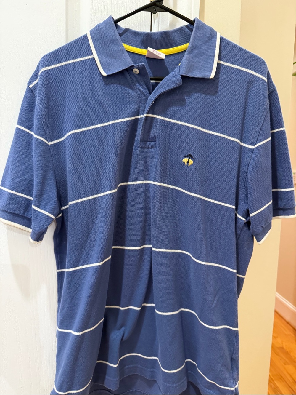 Men's Blue Striped Polo Shirt